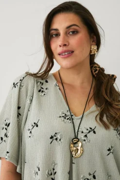 Ellos Plus collection Topp med draperte volangermer