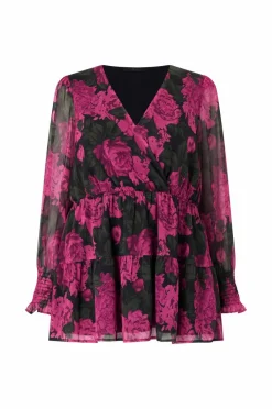 Ellos Plus collection Tunika i chiffon med bobleerme