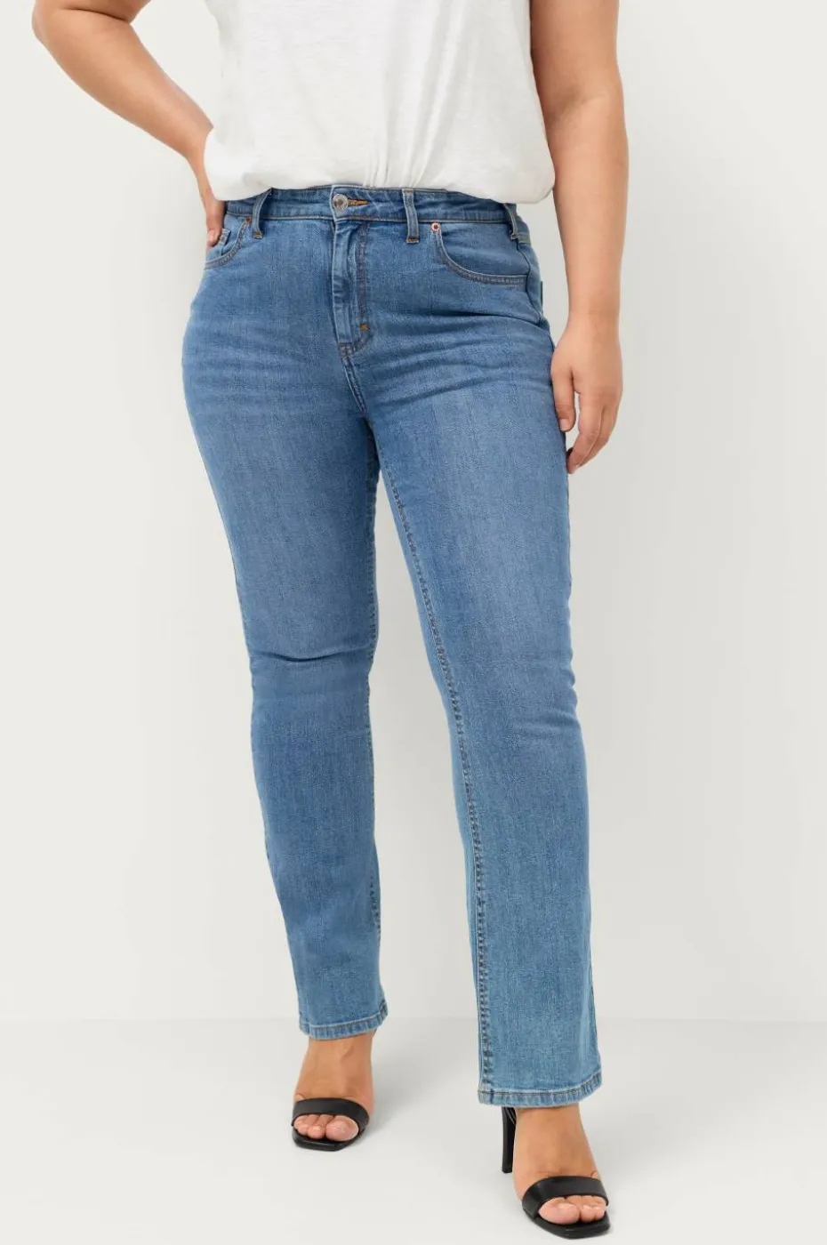 Ellos Plus collection Utsvingte stretchjeans med høy midje