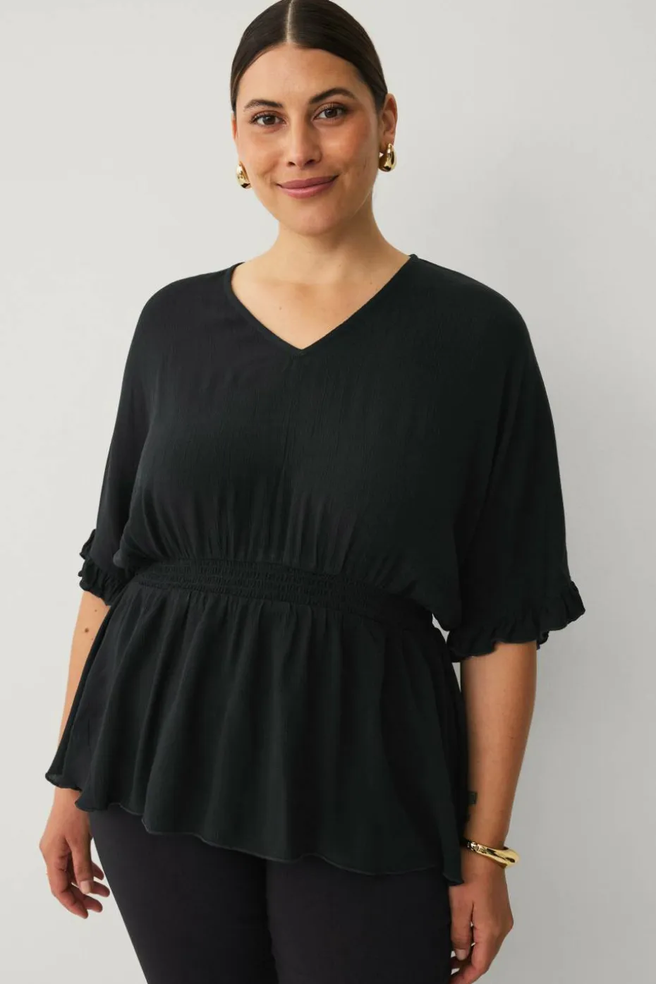 Ellos Plus collection Vevd tunika med v-hals