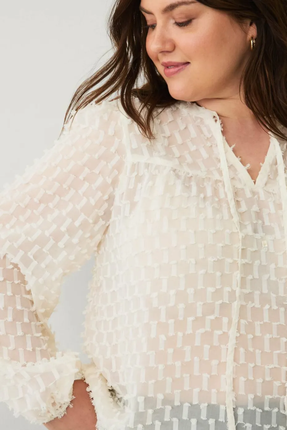 Ellos Plus collection Vid bluse med ballongermer