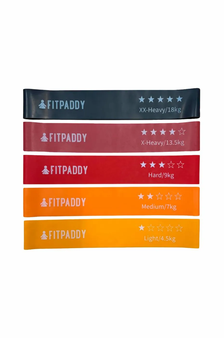 FITPADDY Elastiske bånd - sett med 5 stk.