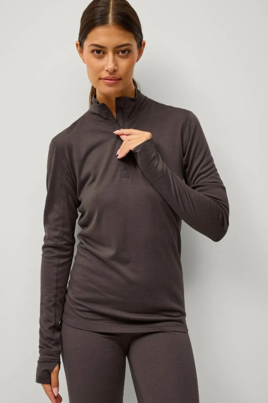 Áhkká Termisk topp Merino Wool LS Halfzip W