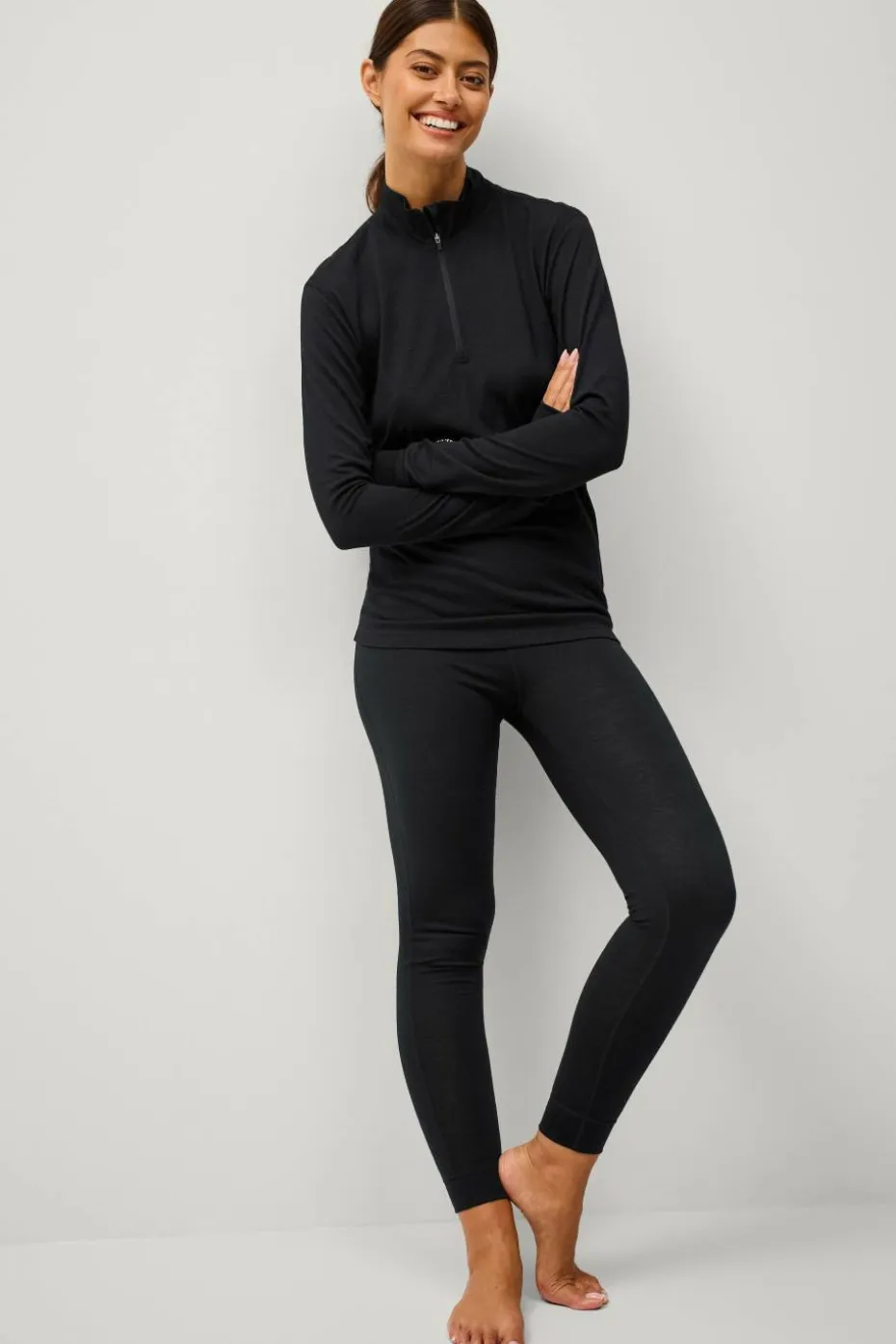 Áhkká Termisk topp Merino Wool LS Halfzip W