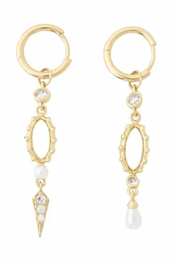 IOAKU Øreringer Chic Pearl Hoop Earrings Gold