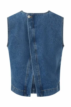 IVY Copenhagen Jeansvest Ivy-Heaven Cross Back Top Wash Jaca