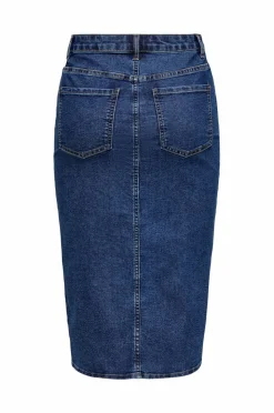 JDY Denim skjørt jdyMoon MW Midi Slit Skirt Dnm