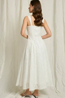 Joelle Maxikjole med broderie anglaise