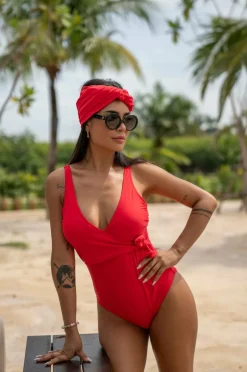 KAANDA Beach life Badedrakt Wrap Onepiece w Fix Cups And Adjustable Strapes