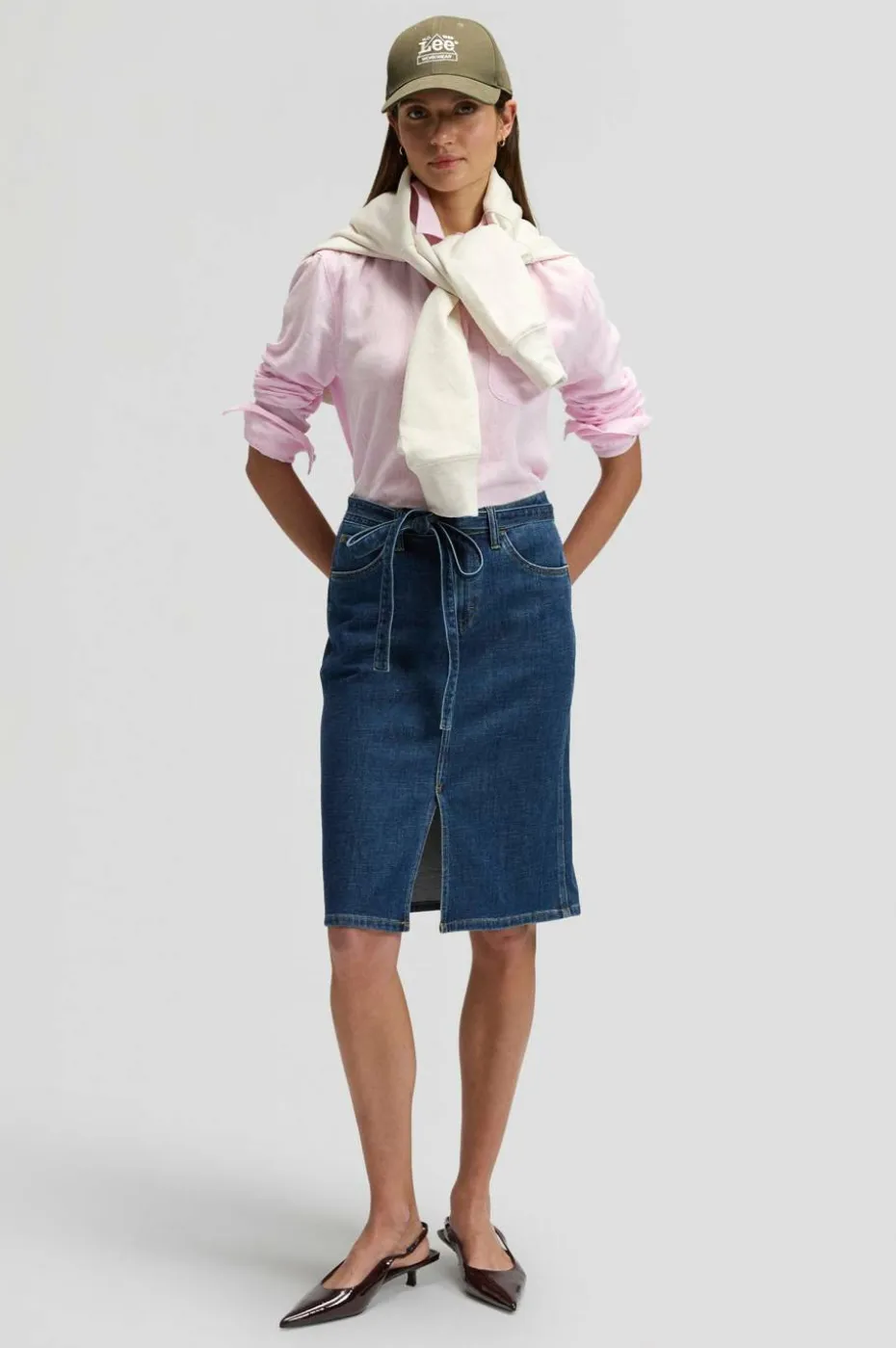 Lee Denim skjørt Midi Skirt With Bow