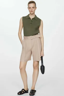 Mango Shorts i lin Bermuda Shorts Tempoli