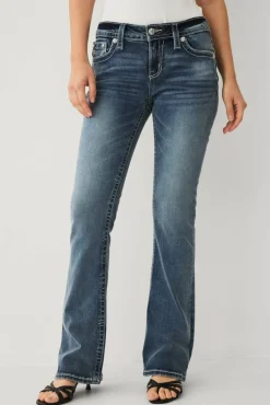 Miss Me Jeans Silver Angel Down Wings Bootcut