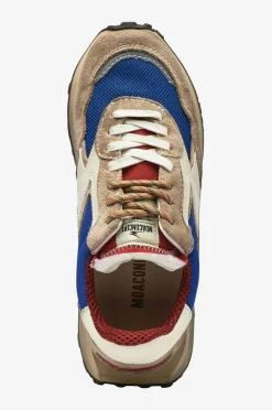 Moaconcept Joggesko Hype Royal Blue Nylon Sand Washed Suede Off White And Burgundy Details