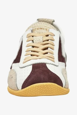 Moaconcept Joggesko Ikigai Off White Perforated Leather Bordeaux Suede Logo And Details