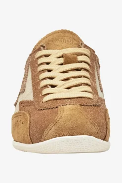 Moaconcept Joggesko Ikigai Cognac Crackle Tobacco Suede And Off White Crackle Details