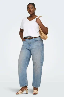 Only Carmakoma Jeans carrankie HW Crop Ankle Barrel Dnm