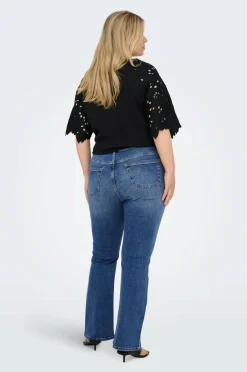 Only Carmakoma Jeans carWilly HW Flared Rhinestone