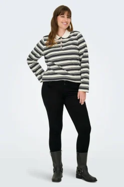 Only Carmakoma Pologenser carGlobe L/S Polo O-neck Blouse Jrs
