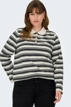 Only Carmakoma Pologenser carGlobe L/S Polo O-neck Blouse Jrs