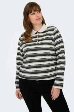 Only Carmakoma Pologenser carGlobe L/S Polo O-neck Blouse Jrs