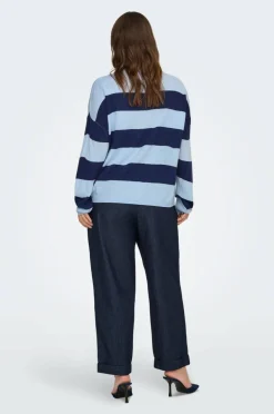 Only Carmakoma Pullover carDerry LS Stripe O-neck Knt