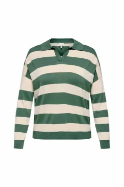 Only Carmakoma Pullover Carmeddie Life LS Stripe Collar Pul