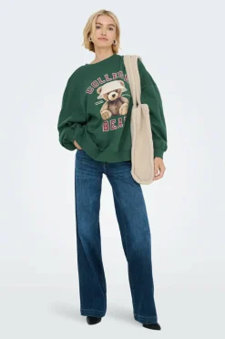 Only Collegegenser onlBila L/s Bear O-neck