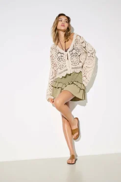 Only Kardigan onlWaterly LS Crochet Tie Cardigan