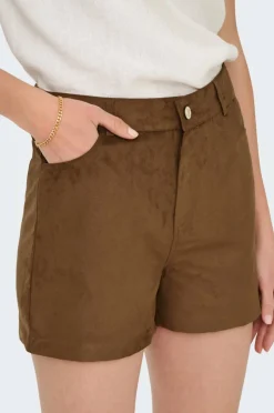 Only Shorts onlSandi MW Faux Suede Shorts Pnt