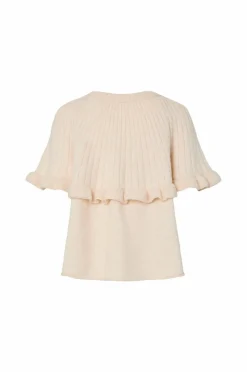 pieces Genser pcBei SS O-neck Frill Knit
