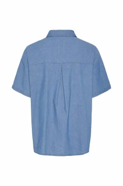pieces Skjorte pcMia SS Denim Shirt MM Wvn