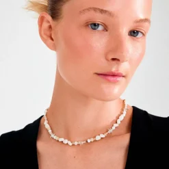 Pilgrim Halskjede Prism Necklace White/gold-plated