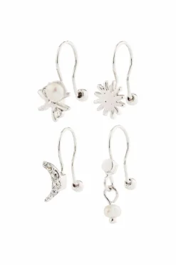Pilgrim Mansjettøreringer Evon Ear Cuff 4-in-1 Set, Silver-plated