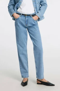 Selected Women Jeans slfAlice MW Straight Lig Blue Jeans