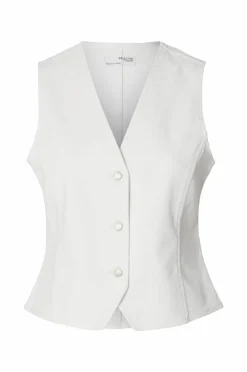 Selected Women Jeansvest slfLexia SL White Denim Vest