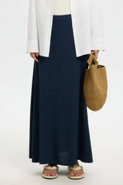 Selected Women Maxi skjørt slfViva HW Ankle Linen Blend Skirt