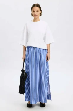 Selected Women Maxi skjørt Slffia HW Striped Ankle Slit Skirt