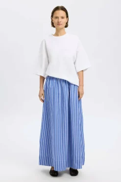 Selected Women Maxi skjørt Slffia HW Striped Ankle Slit Skirt