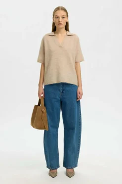 Selected Women Pullover slfLulu SS Knit Polo