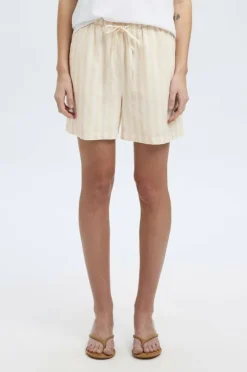 Selected Women Shorts i lin slfLuisa MW Linen Blend Striped