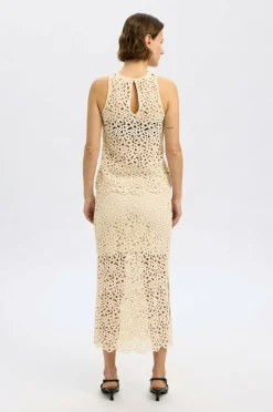 Selected Women Skjørt slfAlima HW Midi Crochet Skirt