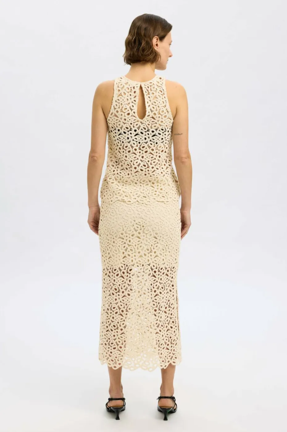 Selected Women Skjørt slfAlima HW Midi Crochet Skirt