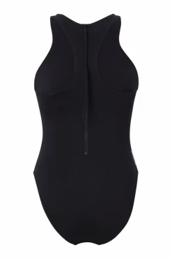 Speedo Badedrakt Womens Racer Zip Swimsuit with Built in Swim Bra
