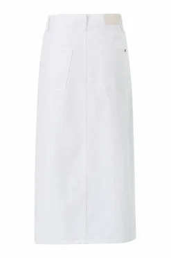 Tommy Hilfiger Denim skjørt Dnm White Midi Straight Skirt HW