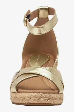 Tommy Hilfiger Sandaletter Mid Wedge Espad X Cross Gold