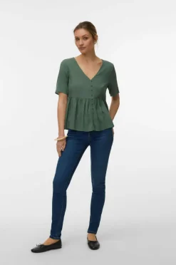 Vero Moda Bluse vmAlba SS Peplum Wvn