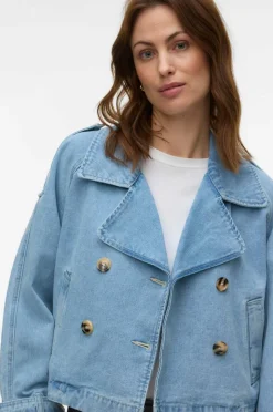 Vero Moda Denim jakke vmLelou LS Short Trenchcoat Mix