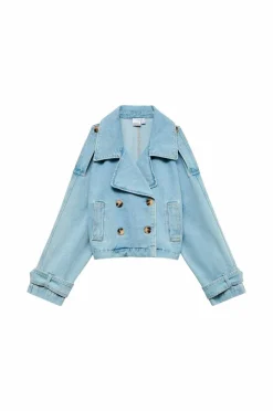 Vero Moda Denim jakke vmLelou LS Short Trenchcoat Mix