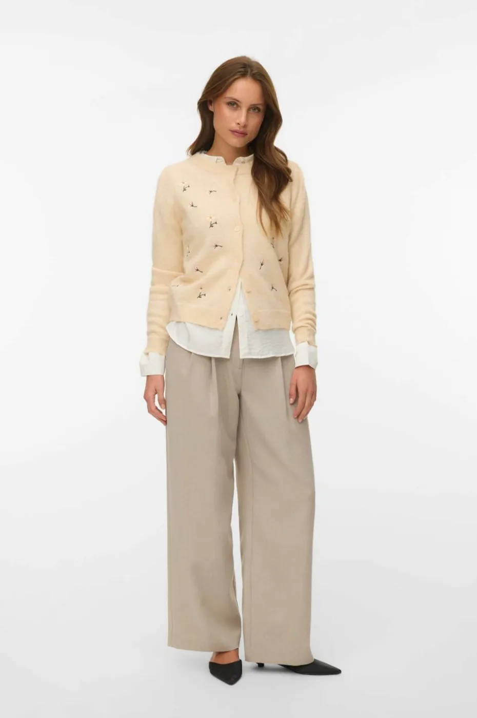 Vero Moda Kardigan vmFiorella Emb LS O-neck Short Card