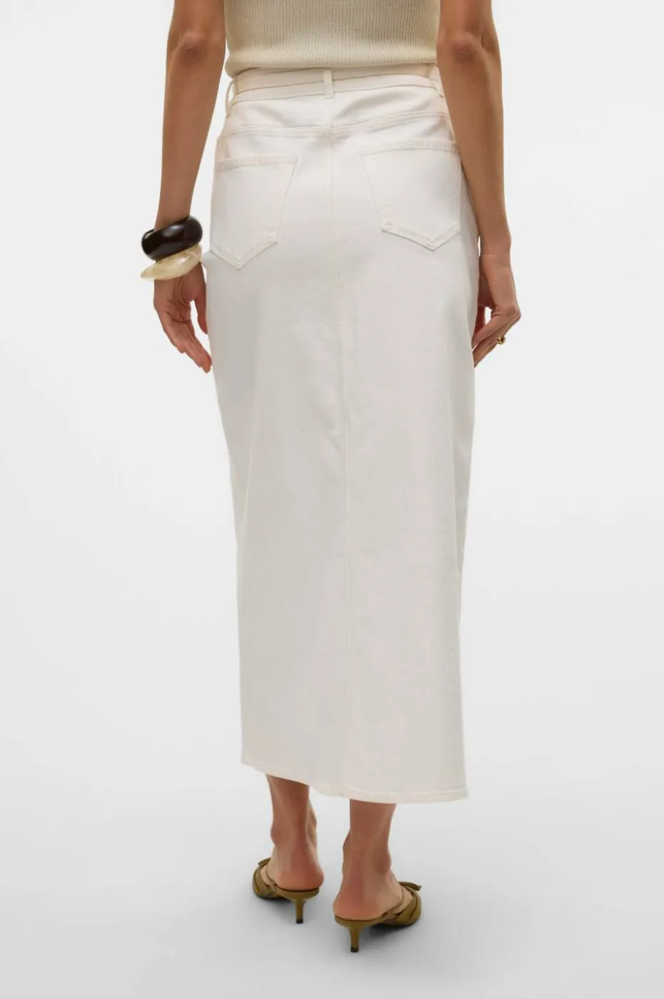 Vero Moda Maxi skjørt vmLizzy HR Belt Long Slit Dnm Skirt